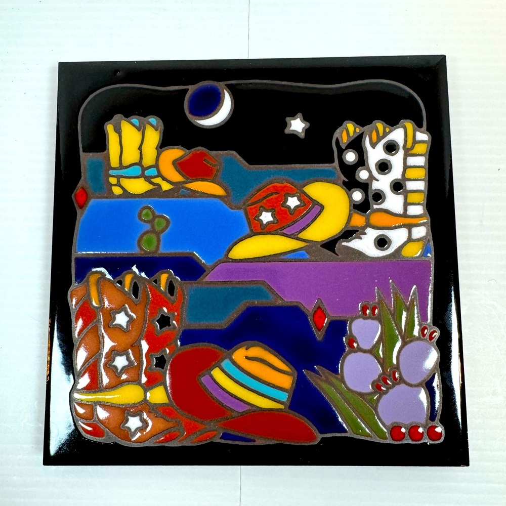Masterworks Handcrafted Art Tiles Ceramic Trivet Coaster Wall Decor 6”x6”